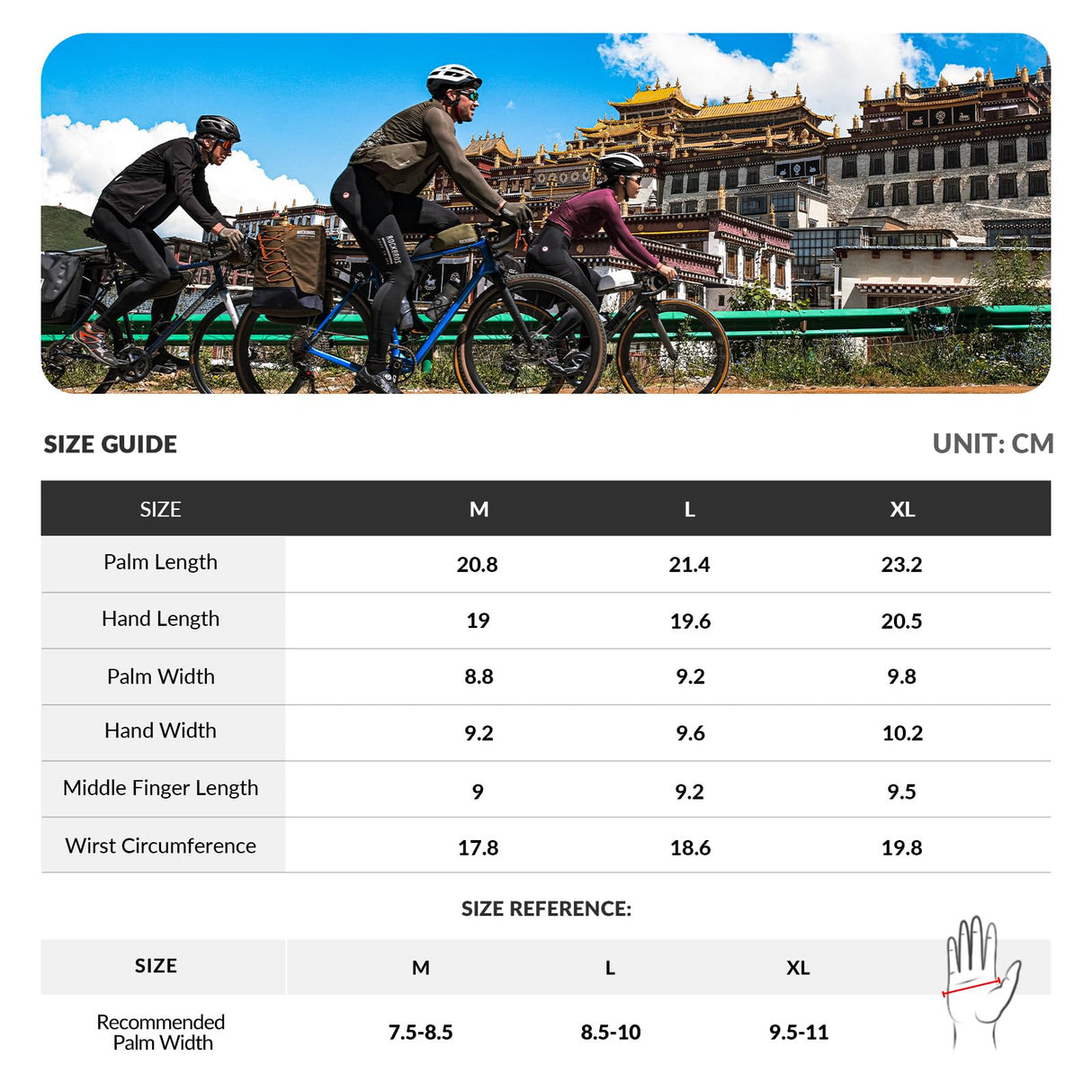 ROCKBROS Road-to-Sky Rękawiczki Kolarskie z Ekranem Dotykowym na Cały Palec Oddychające-TLS001 Rękawiczki