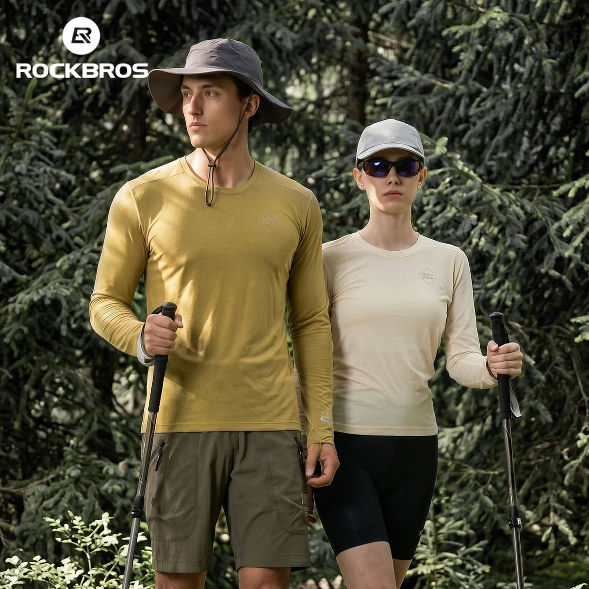 ROCKBROS Męska Koszulka Rowerowa z Wełną merynosa i Tencel Koszulki