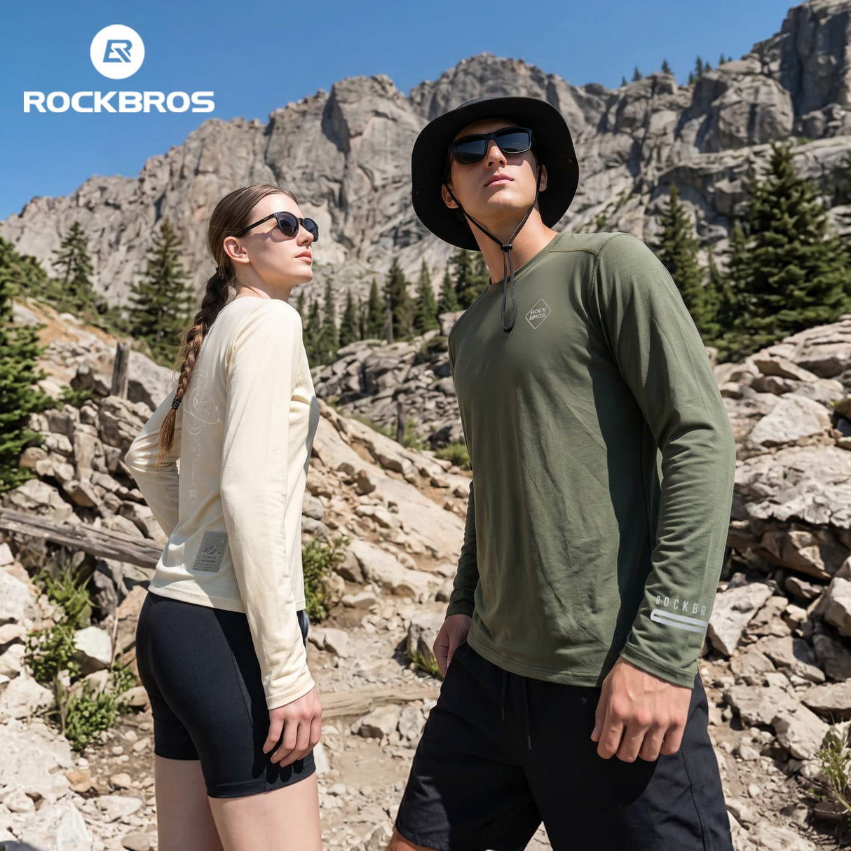 ROCKBROS Męska Koszulka Rowerowa z Wełną merynosa i Tencel Koszulki
