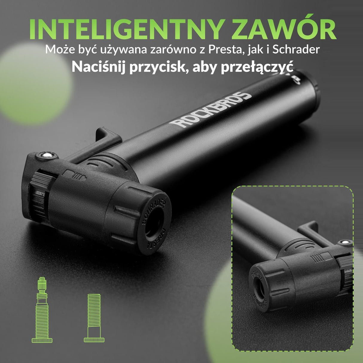 ROCKBROS Mini Pompki Rowerowe z Kluczem Grzechotkowym -TG-1616 Pompki rowerowe