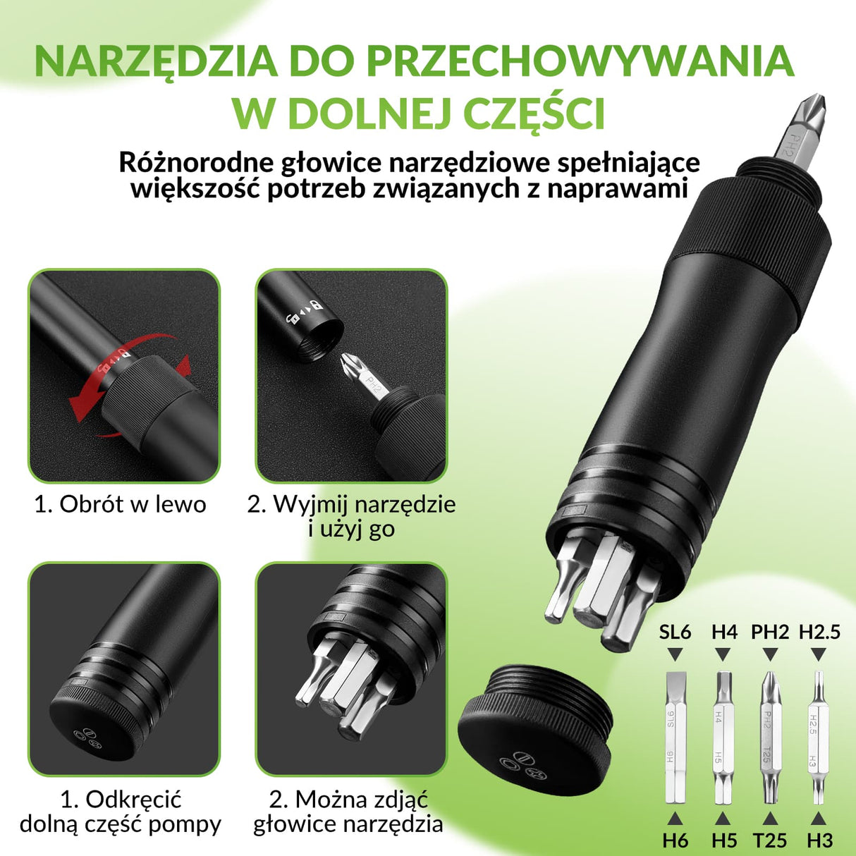 ROCKBROS Mini Pompki Rowerowe z Kluczem Grzechotkowym -TG-1616 Pompki rowerowe