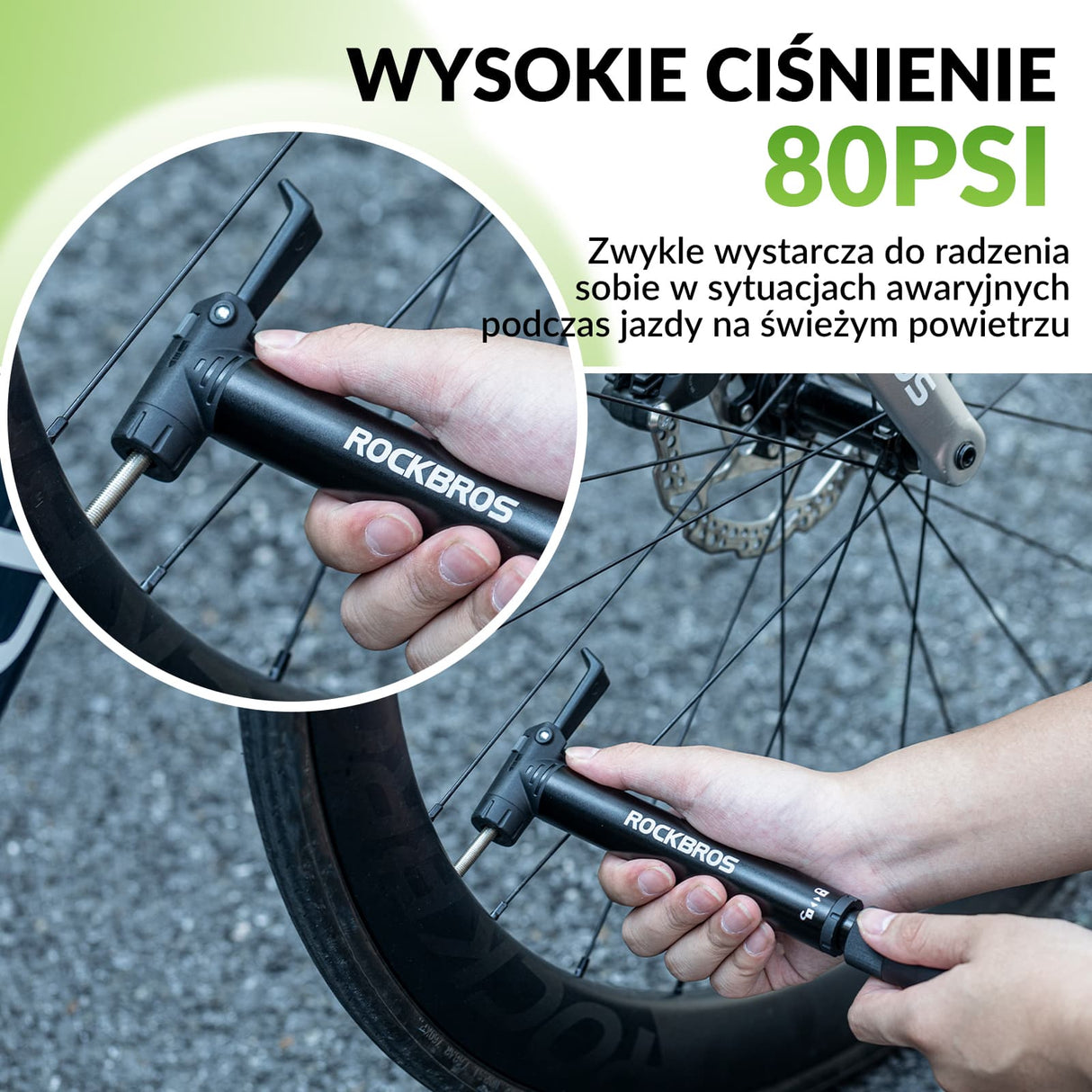 ROCKBROS Mini Pompki Rowerowe z Kluczem Grzechotkowym -TG-1616 Pompki rowerowe