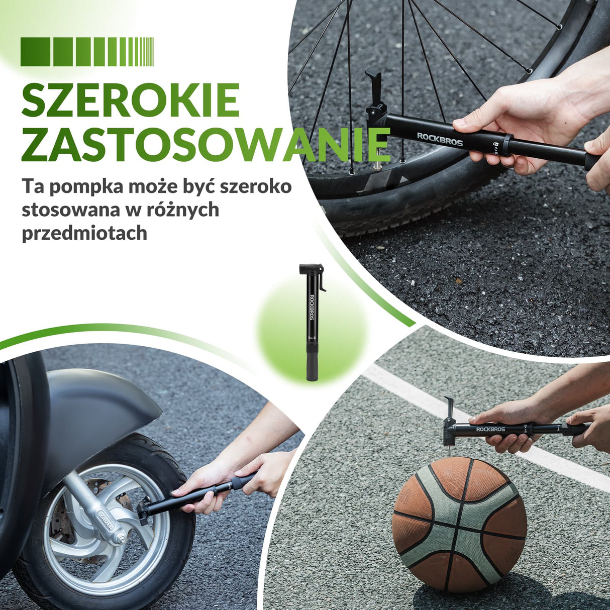 ROCKBROS Mini Pompki Rowerowe z Kluczem Grzechotkowym -TG-1616 Pompki rowerowe