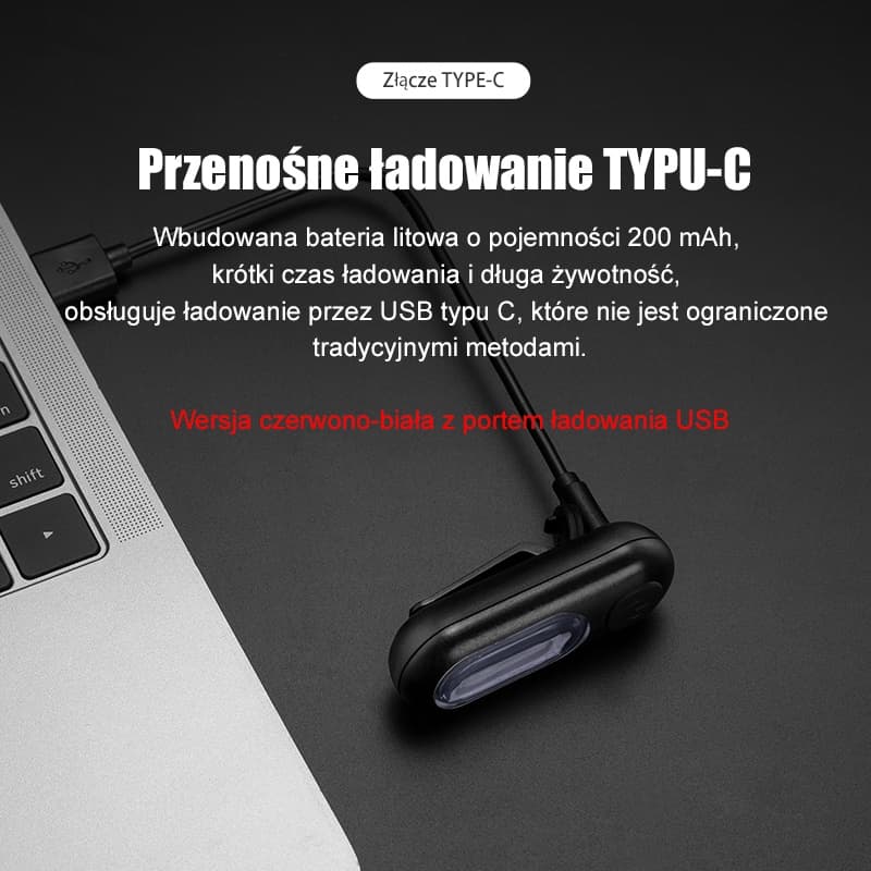 ROCKBROS Mini Tylne Światło Rowerowe COB Dwukolorowe Światła rowerowe