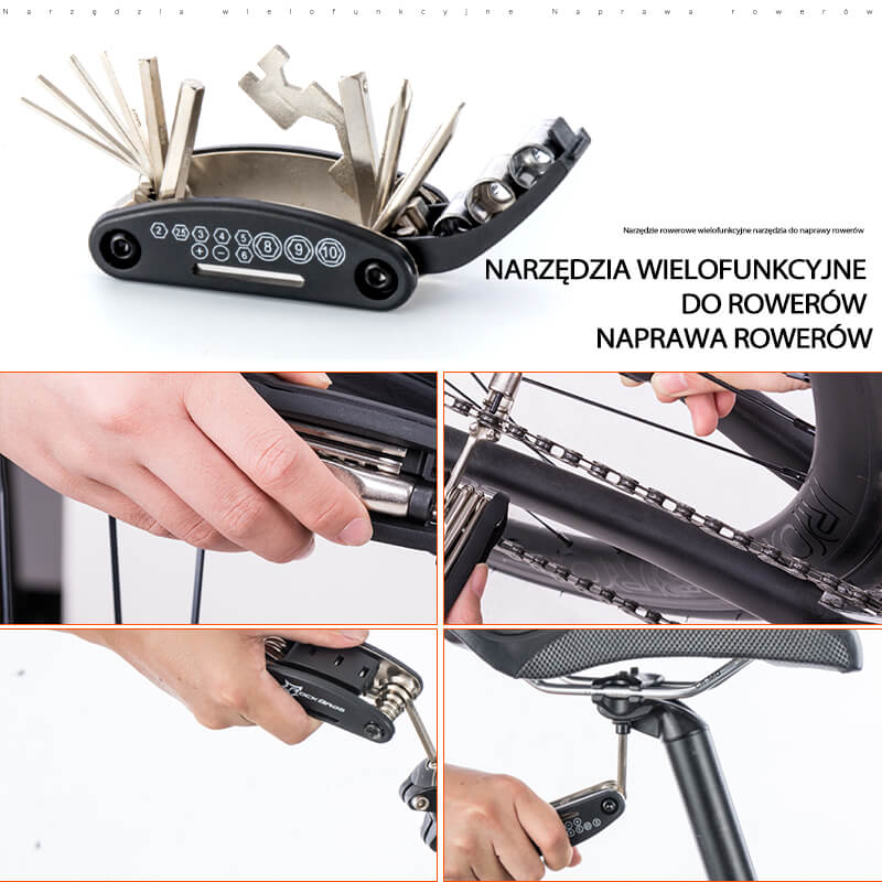 ROCKBROS Narzędzia do Naprawy Roweru 16 w 1 Narzędzia do naprawy roweru