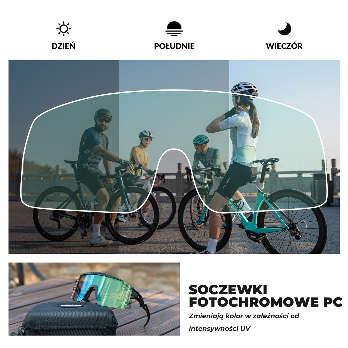 ROCKBROS Okulary Fotochromowe /Polaryzacyjne Jazda na Rowerze - SP337 Okulary i gogle