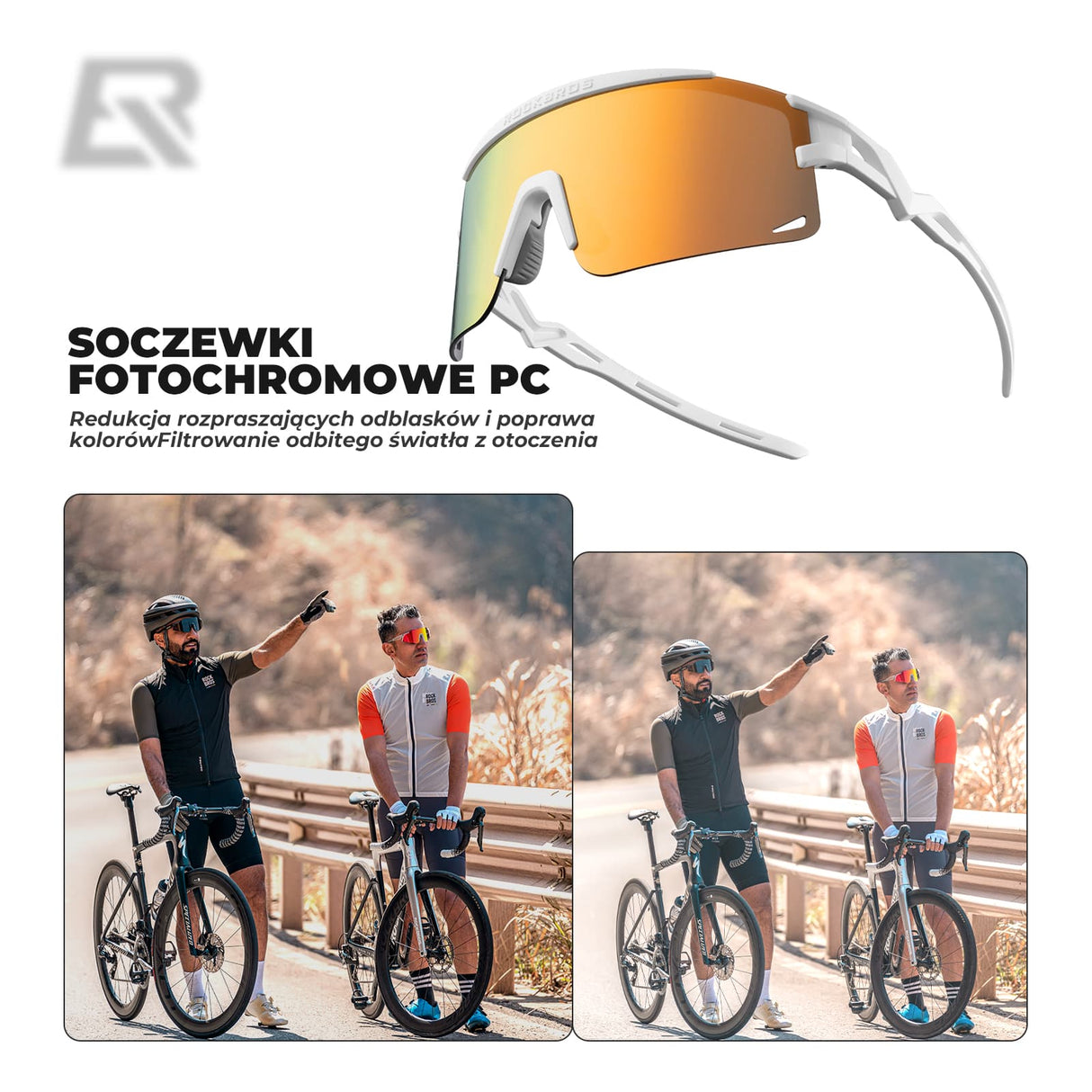 ROCKBROS Okulary Fotochromowe /Polaryzacyjne Jazda na Rowerze - SP337 Okulary i gogle