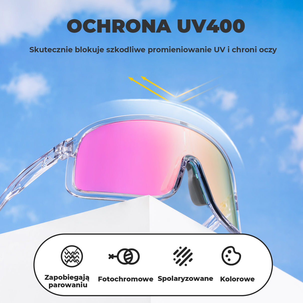 ROCKBROS Okulary Fotochromowe Sportowe UV400-SP350 Okulary i gogle