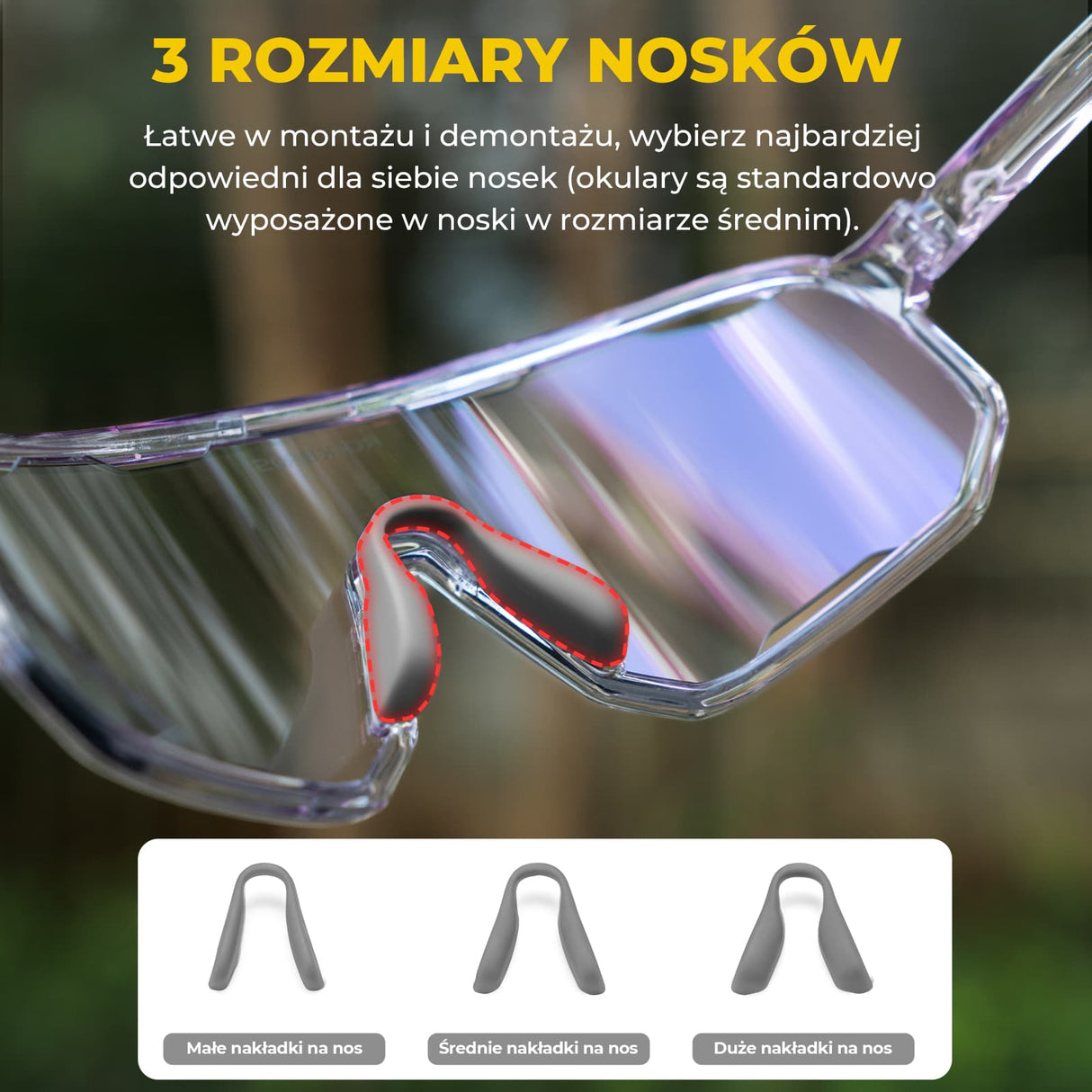 Okulary Polaryzacyjne Ochroną UV400 i Wymiennymi Noskami-SP351