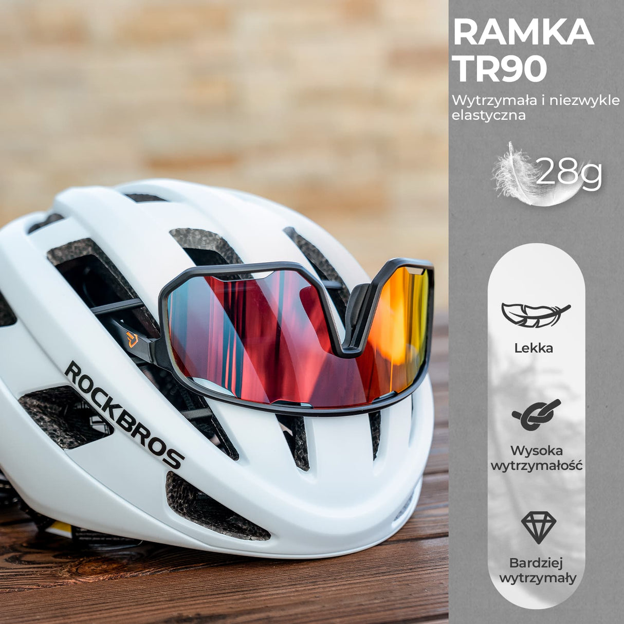 ROCKBROS Okulary Polaryzacyjne Ochroną UV400 i Wymiennymi Noskami-SP351 Okulary i gogle