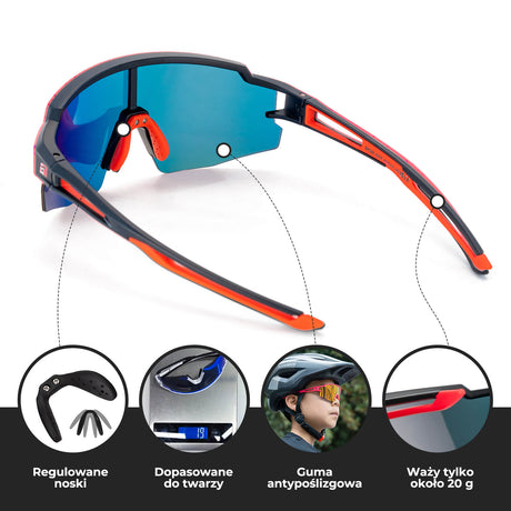 ROCKBROS Okulary Polaryzacyjne Rowerowe dla Dzieci z Polaryzacją UV400 Okulary i gogle