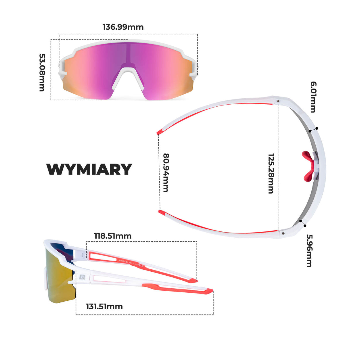 ROCKBROS Okulary Polaryzacyjne Rowerowe dla Dzieci z Polaryzacją UV400 Okulary i gogle
