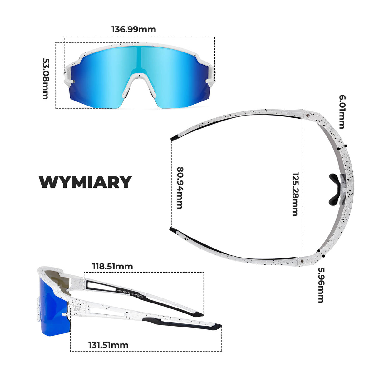 ROCKBROS Okulary Polaryzacyjne Rowerowe dla Dzieci z Polaryzacją UV400 Okulary i gogle