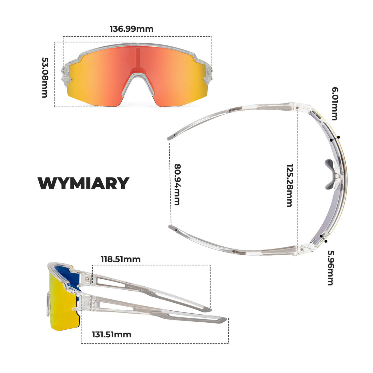 ROCKBROS Okulary Polaryzacyjne Rowerowe dla Dzieci z Polaryzacją UV400 Okulary i gogle