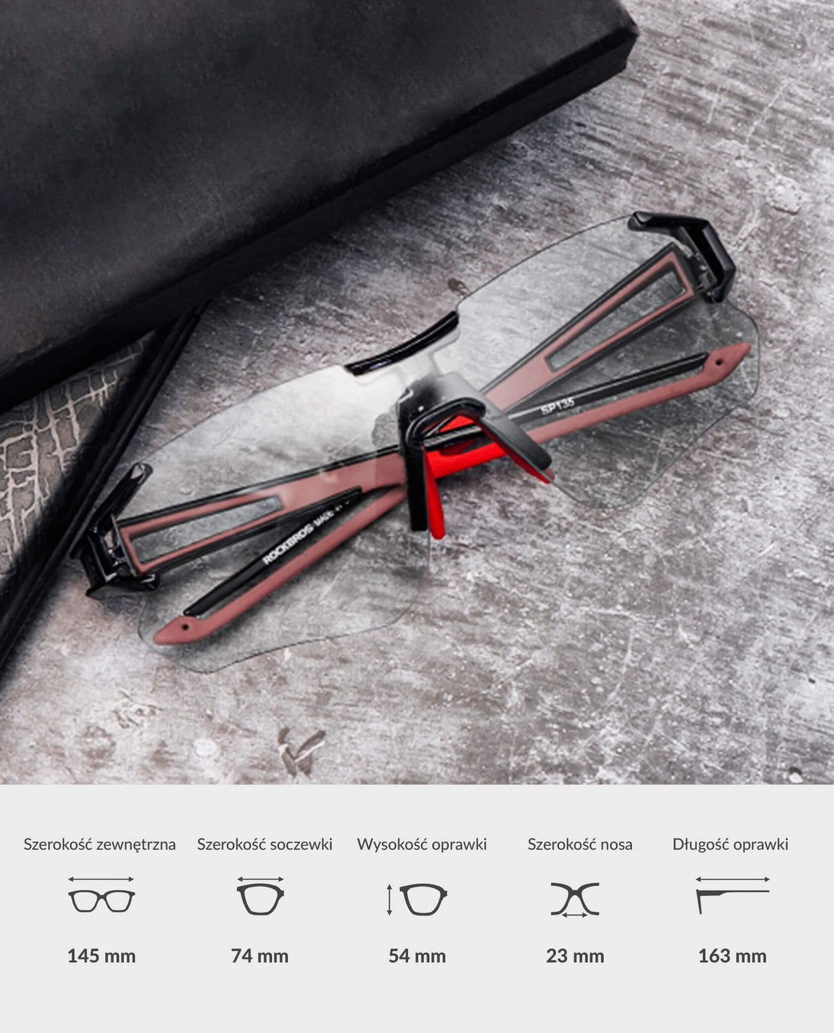ROCKBROS Okulary Fotochromowe Bez Ramki -SP135 Okulary i gogle