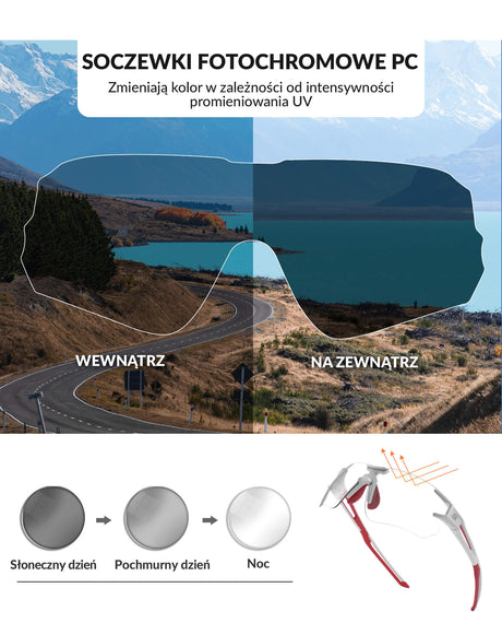 ROCKBROS Okulary Fotochromowe Bez Ramki -SP135 Okulary i gogle