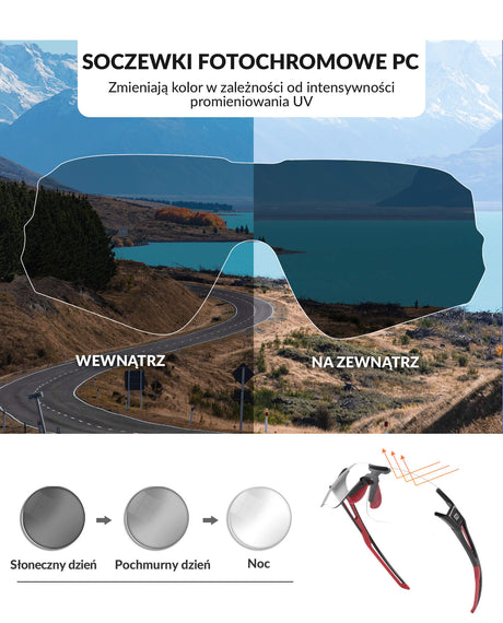 ROCKBROS Okulary Fotochromowe Bez Ramki -SP135 Okulary i gogle