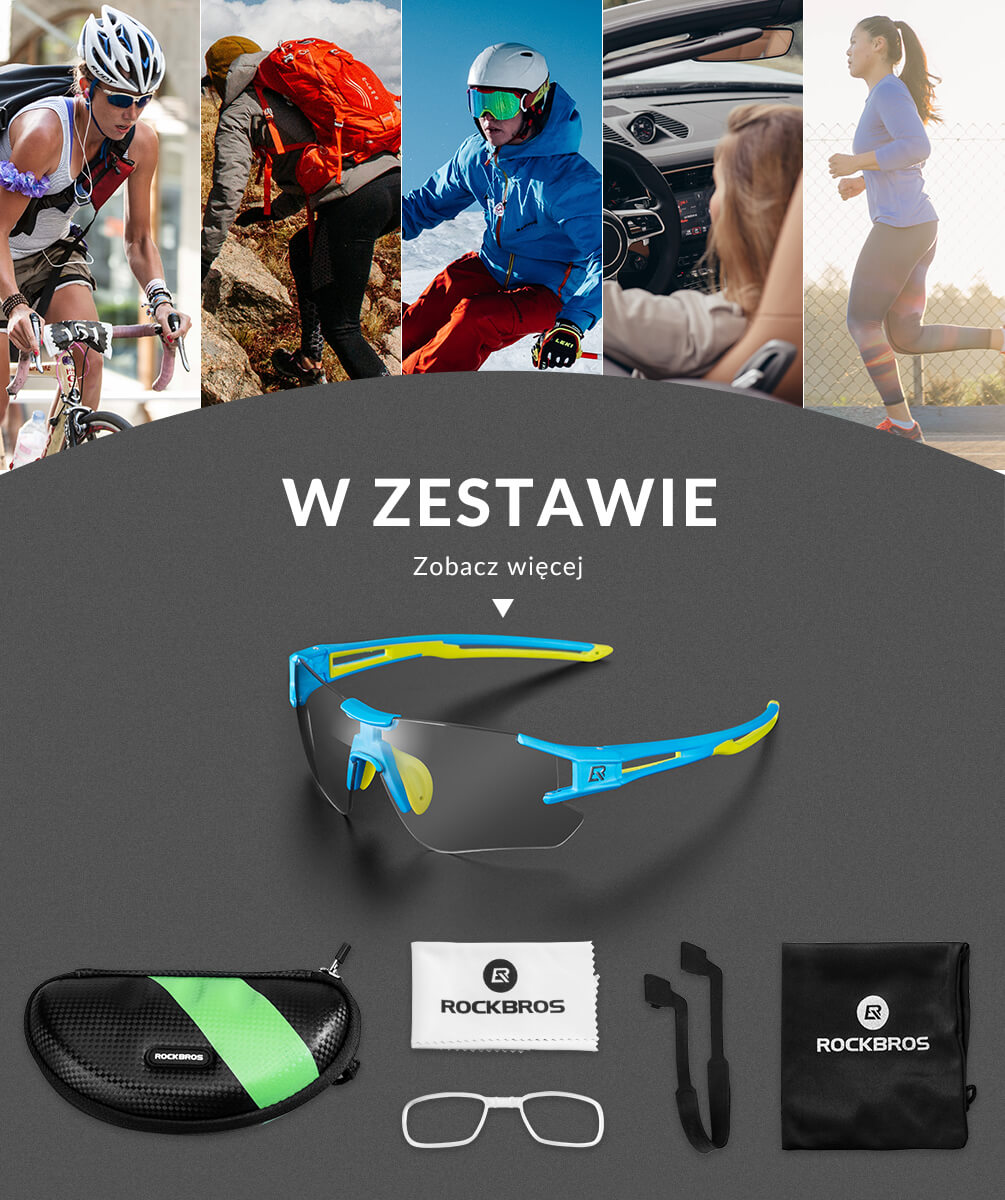ROCKBROS Okulary Fotochromowe Bez Ramki -SP135 Okulary i gogle