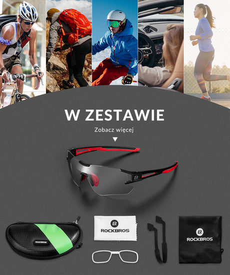 ROCKBROS Okulary Fotochromowe Bez Ramki -SP135 Okulary i gogle