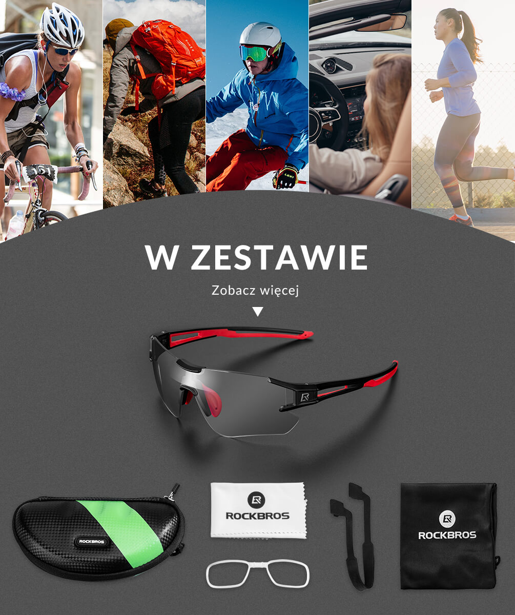 ROCKBROS Okulary Fotochromowe Bez Ramki -SP135 Okulary i gogle