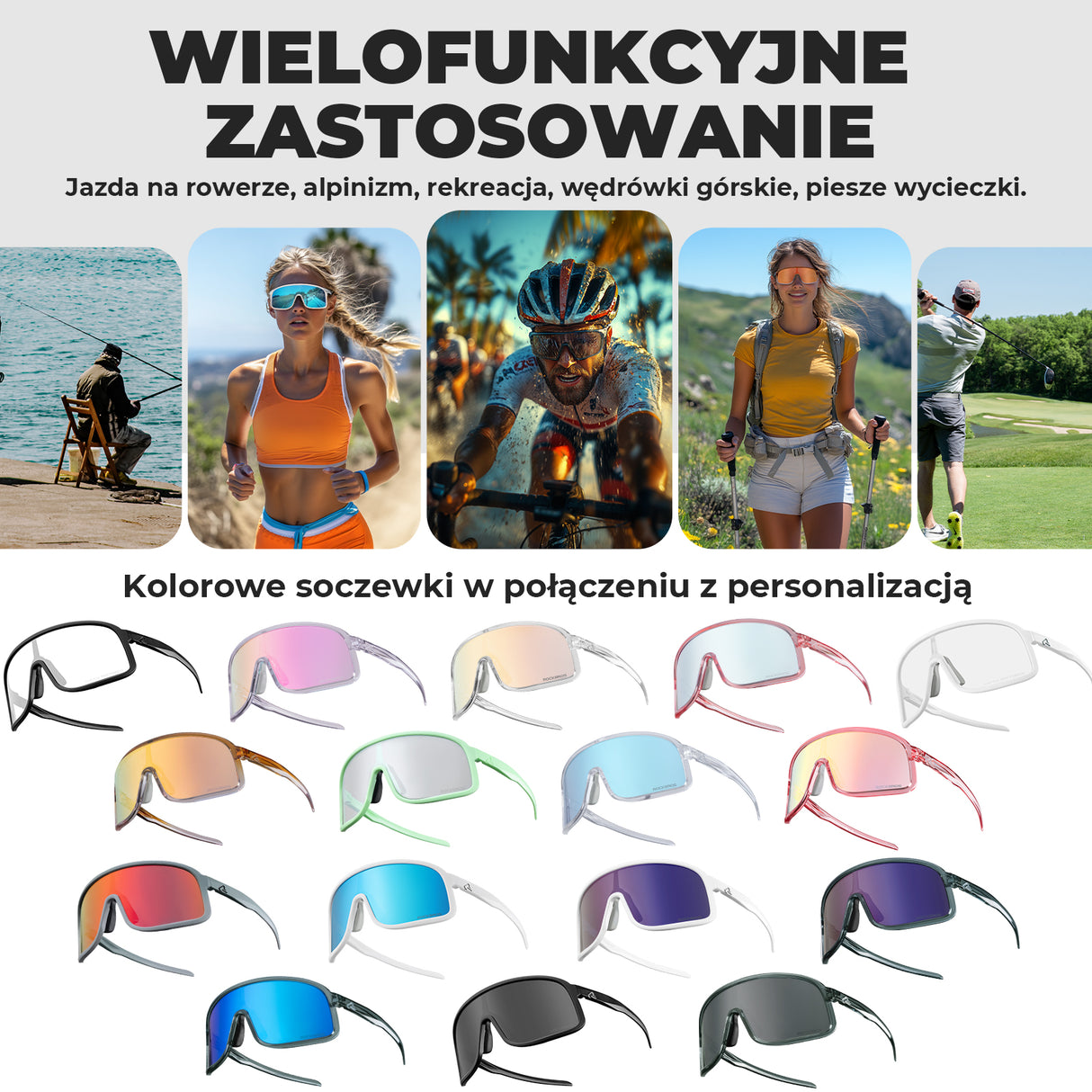 ROCKBROS Okulary polaryzacyjne Sportowe UV400 -SP350 Okulary i gogle