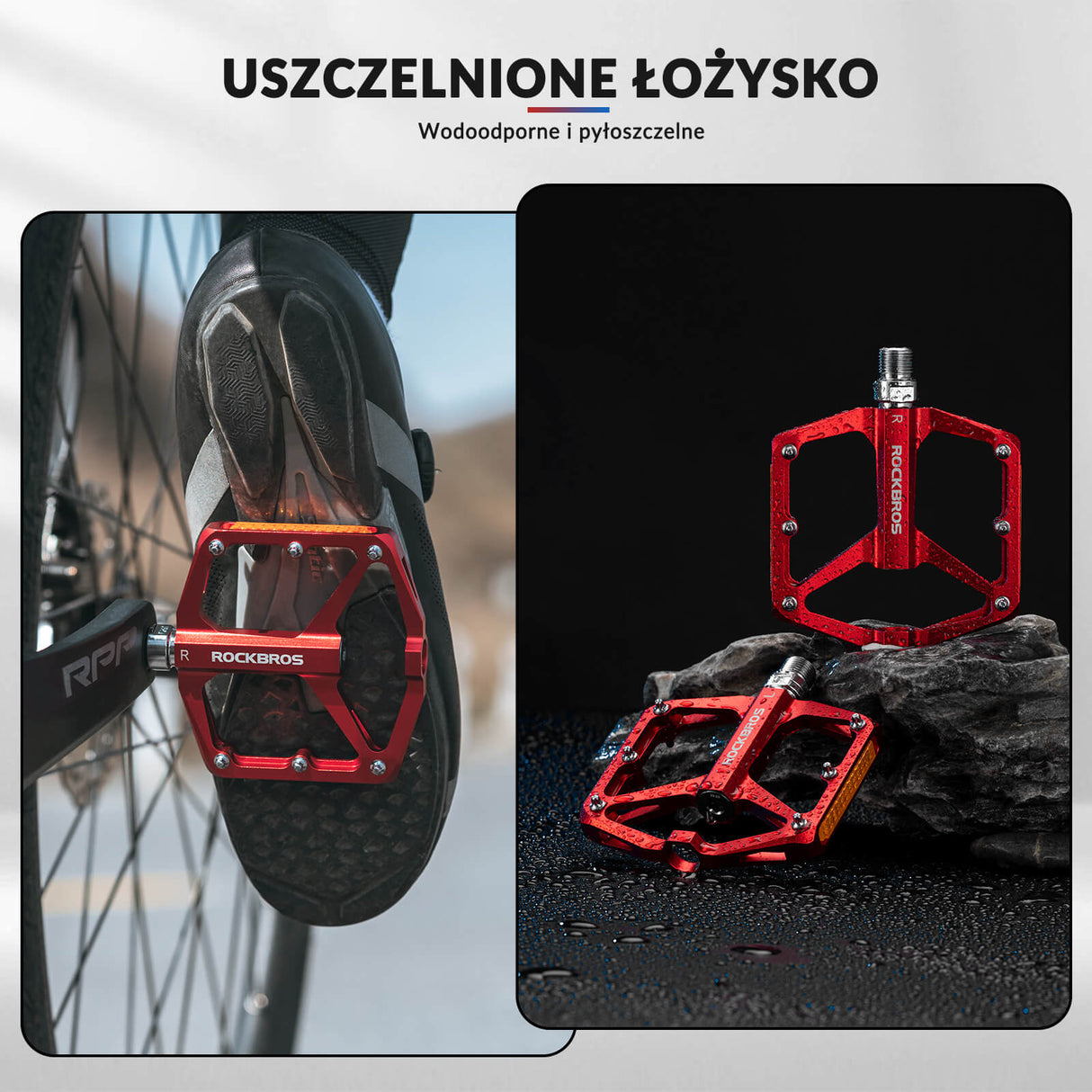 ROCKBROS Pedał Rowerowy ze Stopu Aluminium Antypoślizgowy -K371 Pedały rowerowe