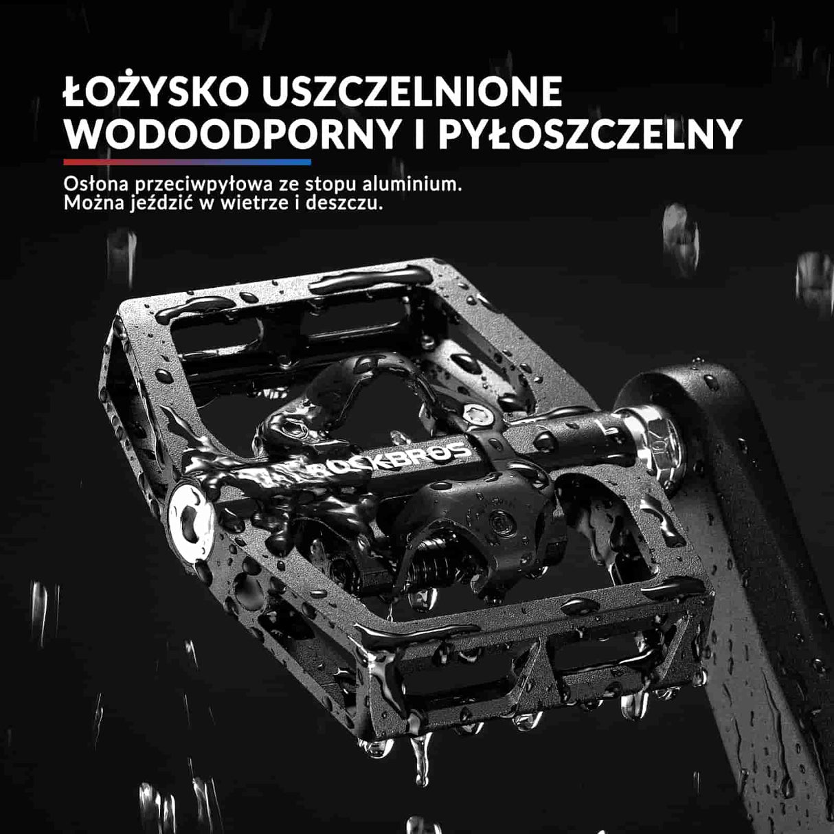 ROCKBROS Pedały Rowerowe Aluminiowe Antypoślizgowe Pedały SPD/Pedały Platformowe 9/16" Pedały rowerowe