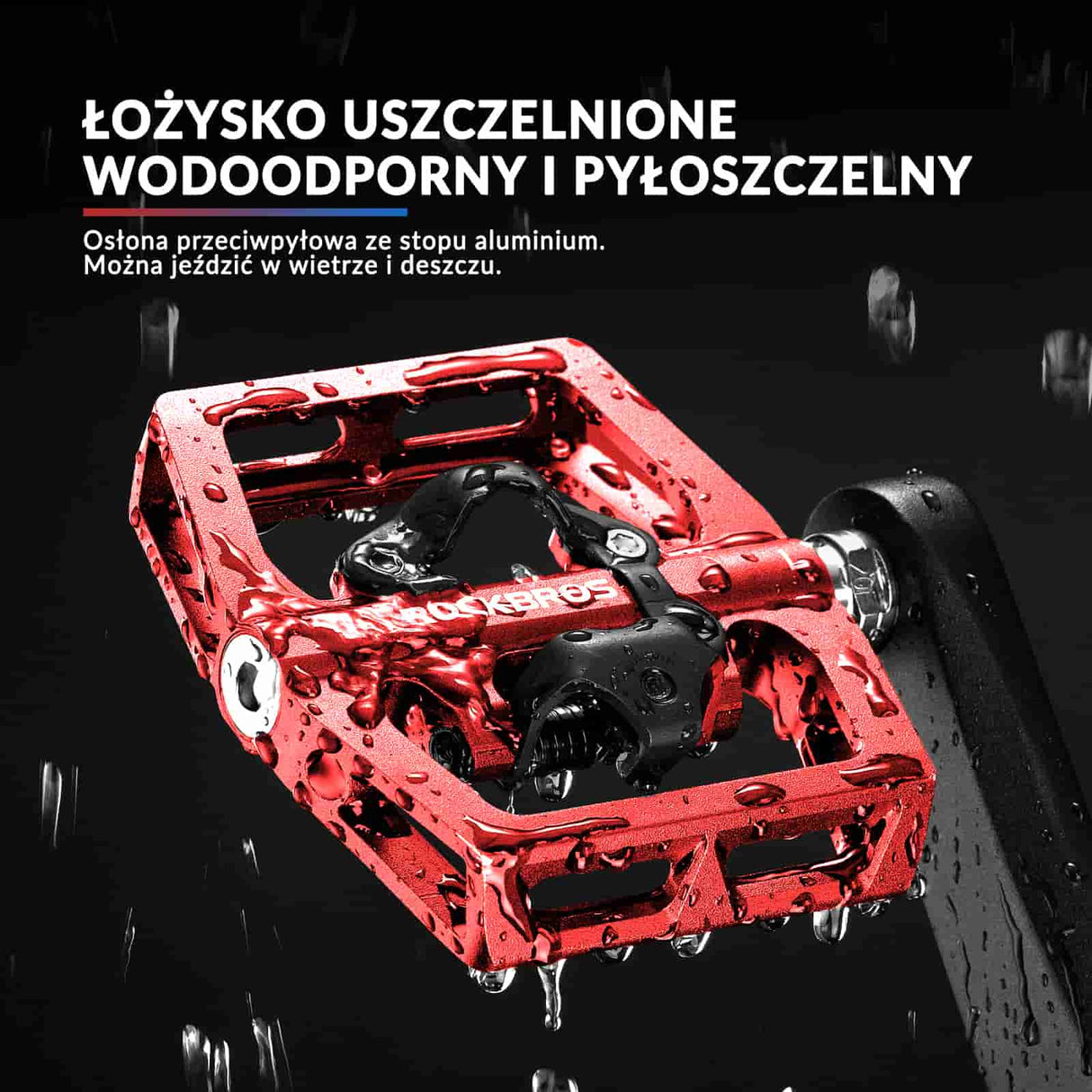ROCKBROS Pedały Rowerowe Aluminiowe Antypoślizgowe Pedały SPD/Pedały Platformowe 9/16" Pedały rowerowe