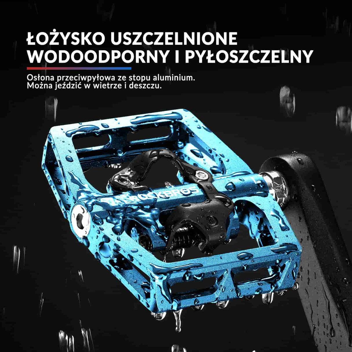ROCKBROS Pedały Rowerowe Aluminiowe Antypoślizgowe Pedały SPD/Pedały Platformowe 9/16" Pedały rowerowe