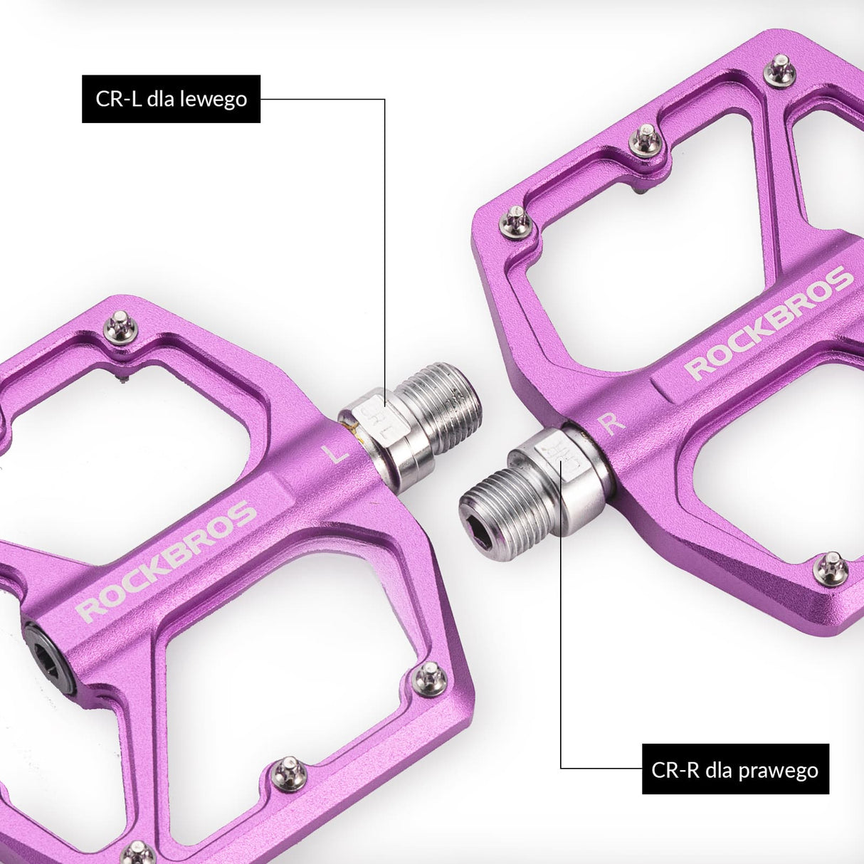 ROCKBROS Pedały Rowerowe Pedały z Aluminium 9/16 Cala Para Pedały rowerowe