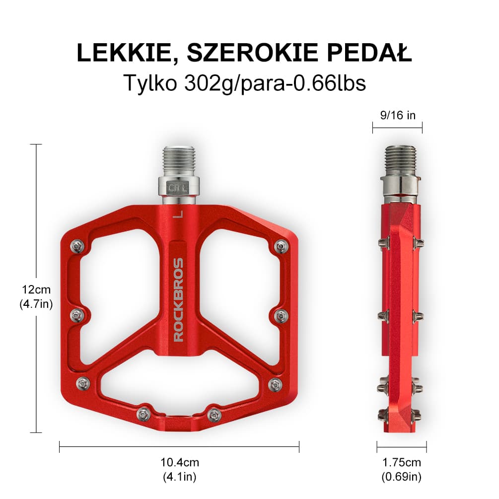 ROCKBROS Pedały Rowerowe Pedały z Aluminium 9/16 Cala Para Pedały rowerowe