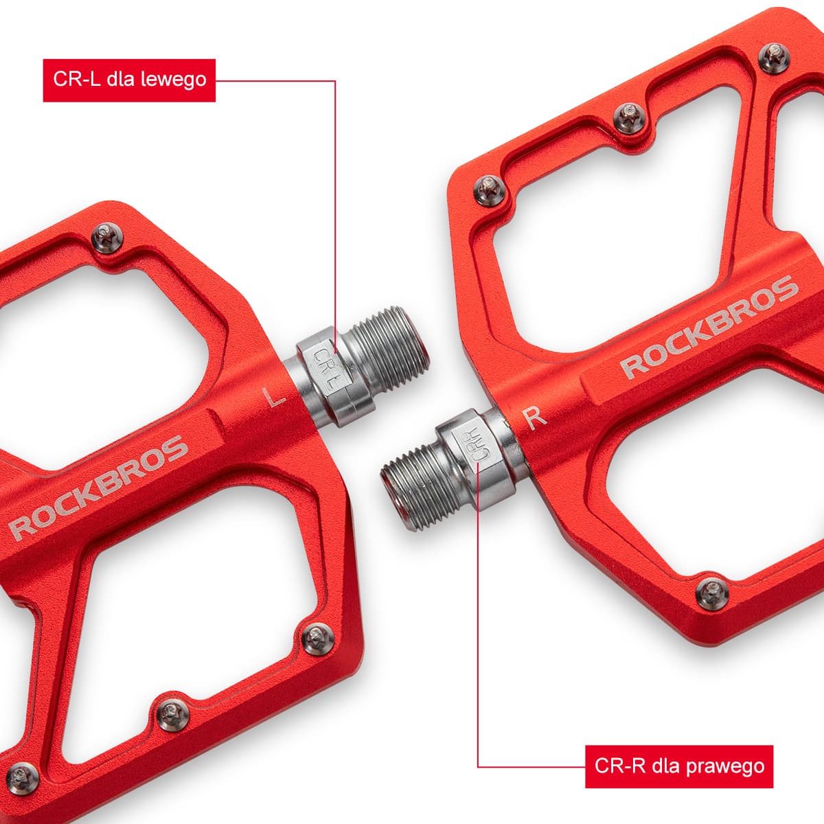ROCKBROS Pedały Rowerowe Pedały z Aluminium 9/16 Cala Para Pedały rowerowe