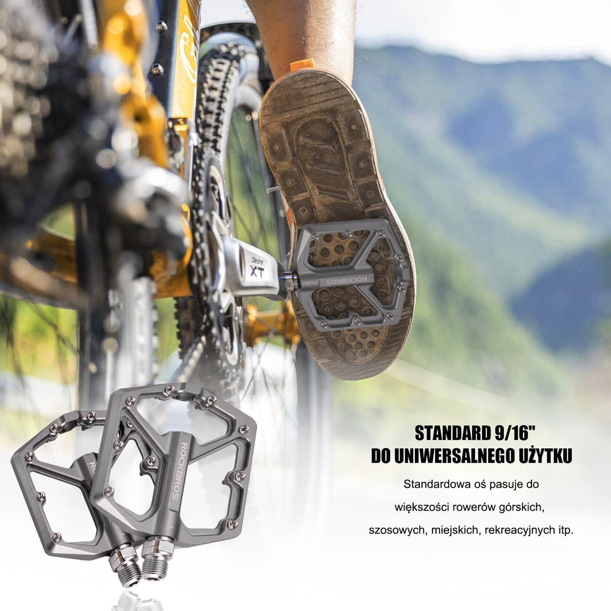 Pedały Rowerowe Pedały z Aluminium 9/16 Cala