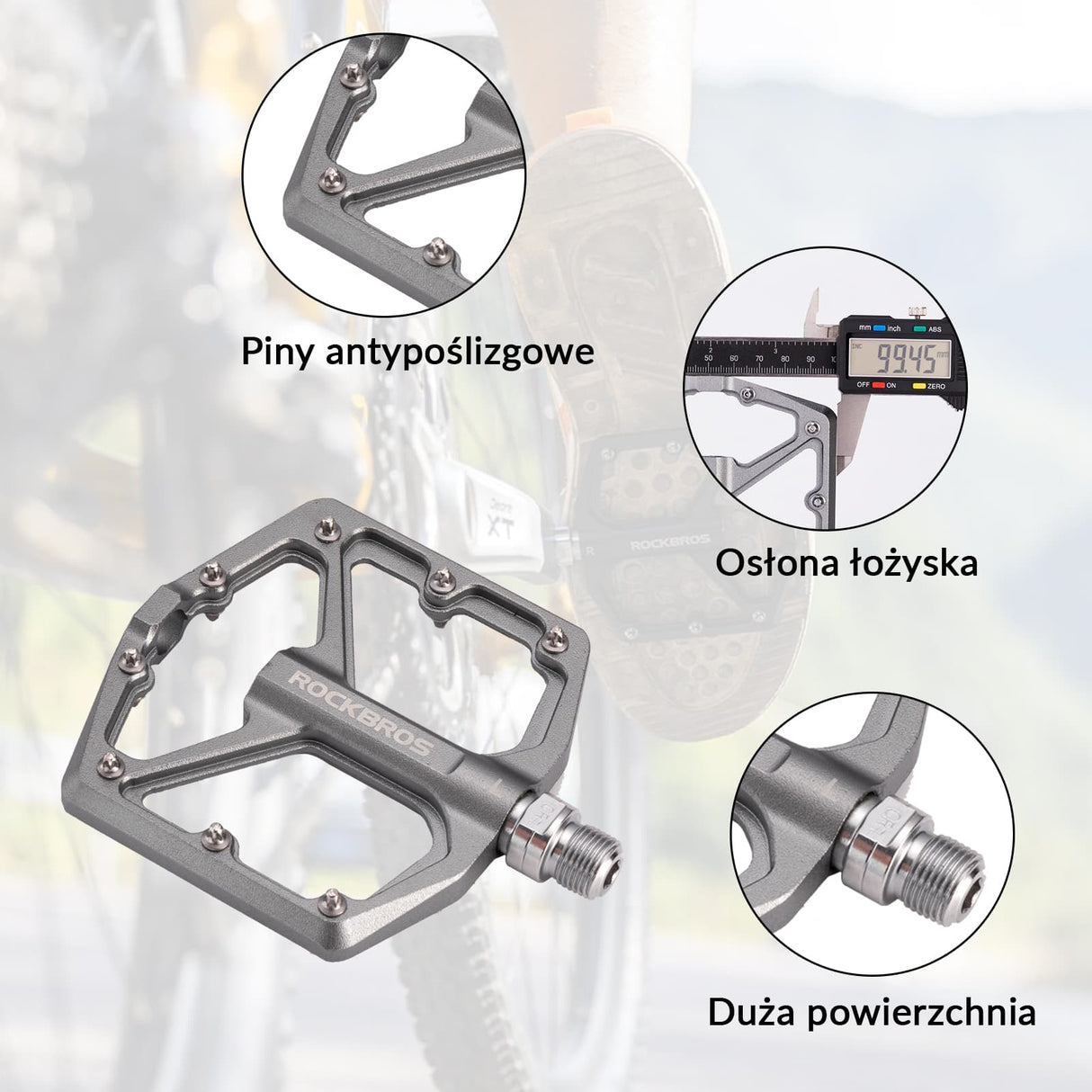 Pedały Rowerowe Pedały z Aluminium 9/16 Cala