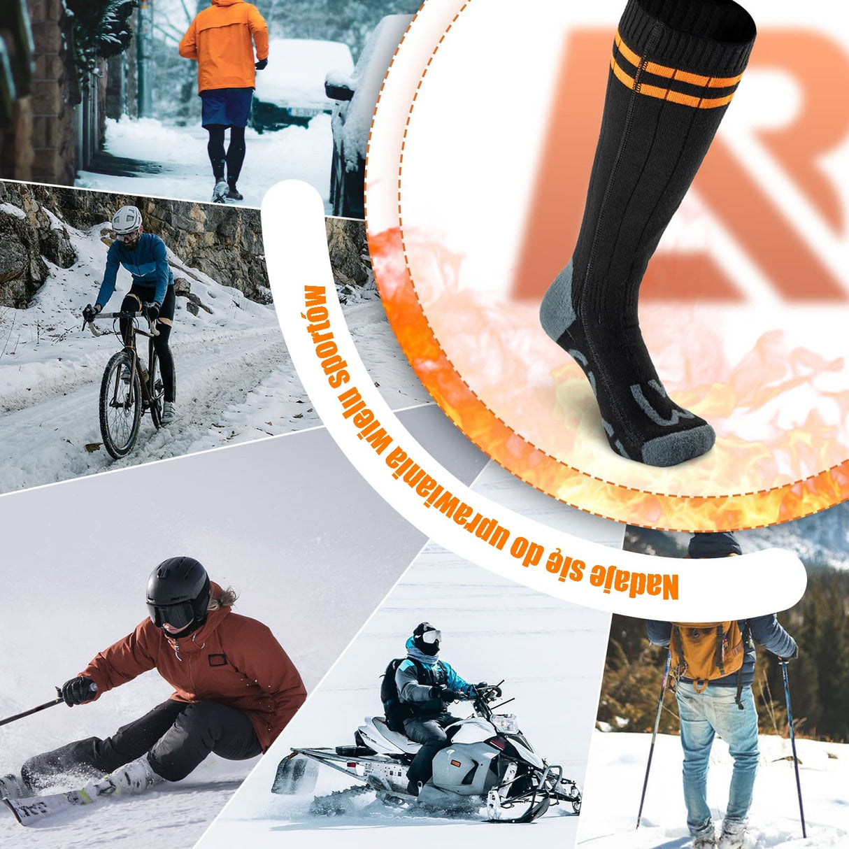 ROCKBROS Podgrzewane Skarpety Na Baterie -JRWZ-5805A Skarpetka