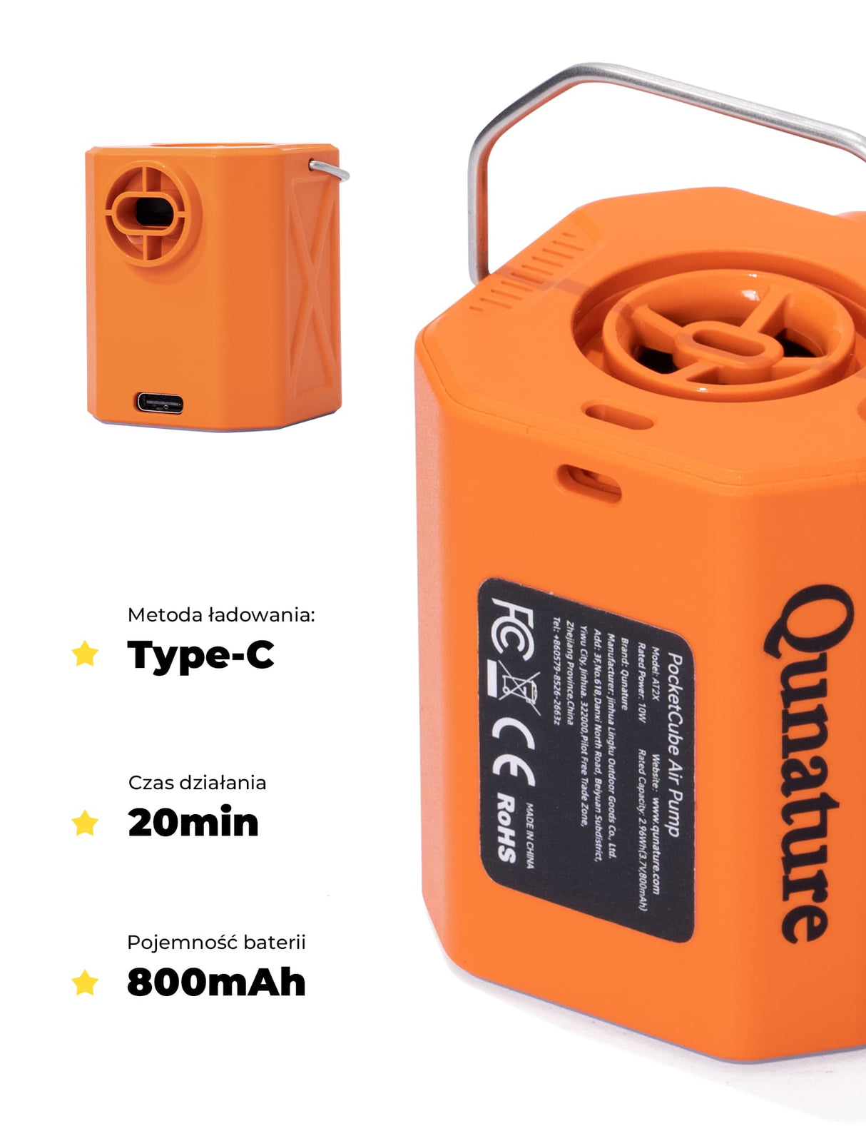 Qunature Mini Pompka Elektryczna 4.2 KPA Elektryczne pompki