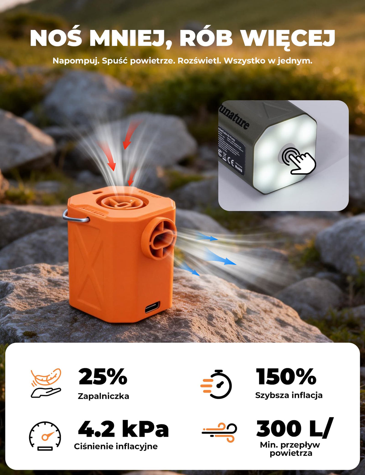 Qunature Mini Pompka Elektryczna 4.2 KPA Elektryczne pompki