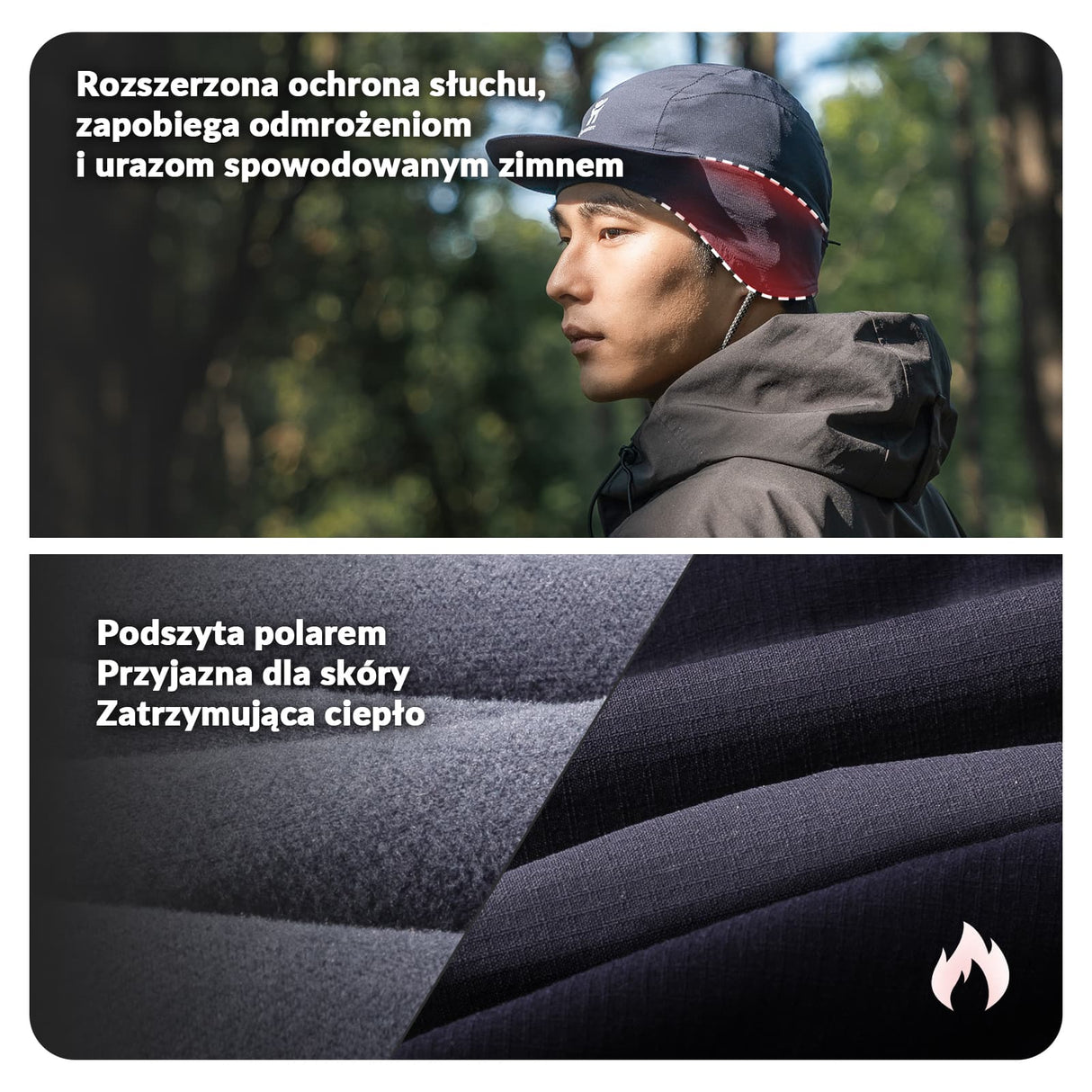 Qunature Qunature Czapka Zimowa z Fleece z Ochroną Uszu-M009 Czapki