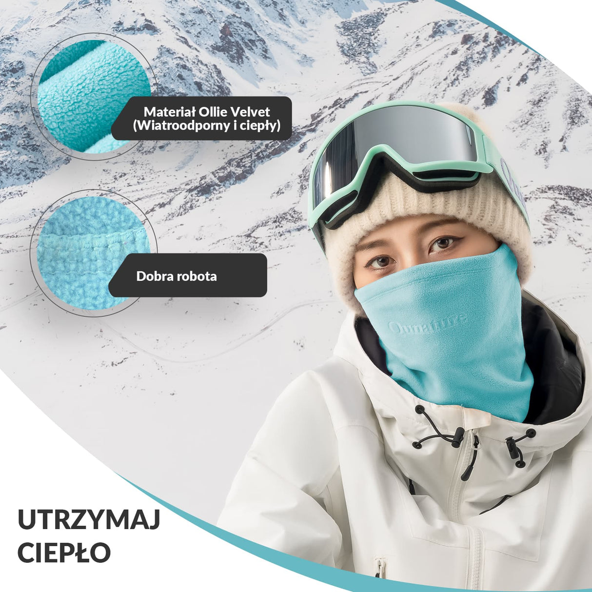 Qunature Dwustronny Polarowy Ocieplacz na Twarz i Szyję -014-WB023