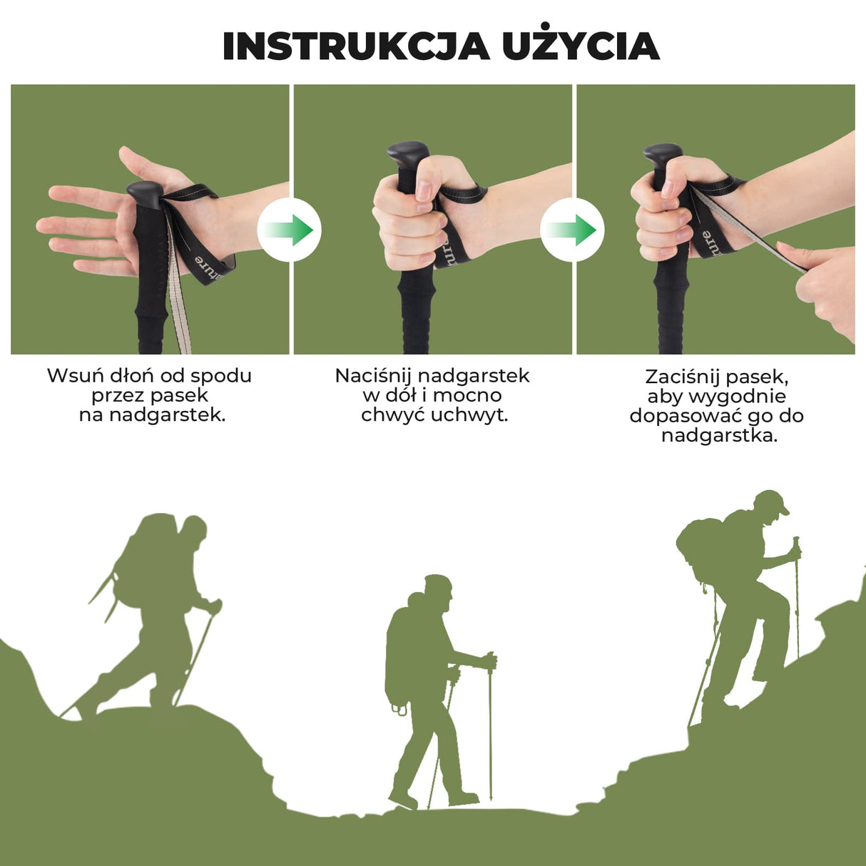 Qunature Qunature Ultralekki Kij Trekkingowy 3-częściowy Qunature-Wędrówki