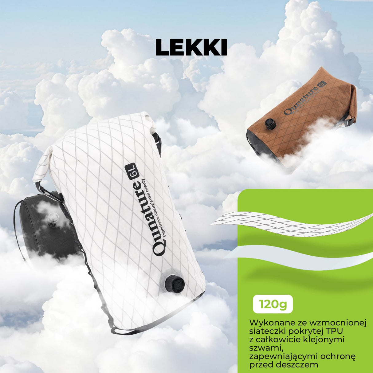 Qunature Bikepacking Wodoszczelna Torba na Kierownicę 6 L / 12 L