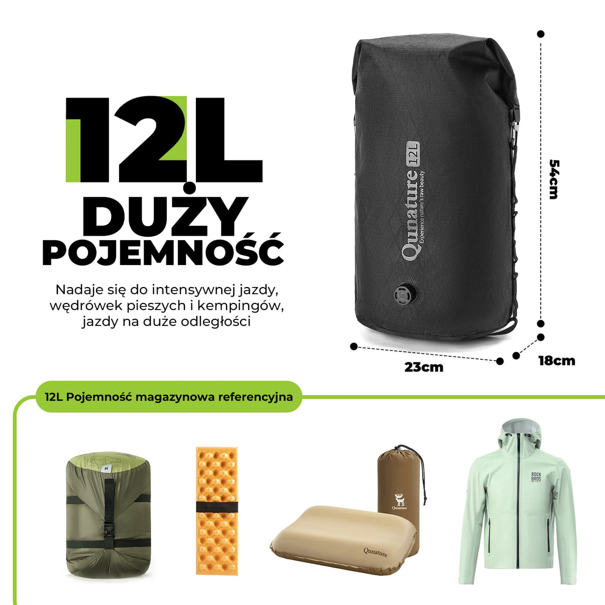 Qunature Qunature Bikepacking Wodoszczelna Torba na Kierownicę 6 L / 12 L Torba Przednia