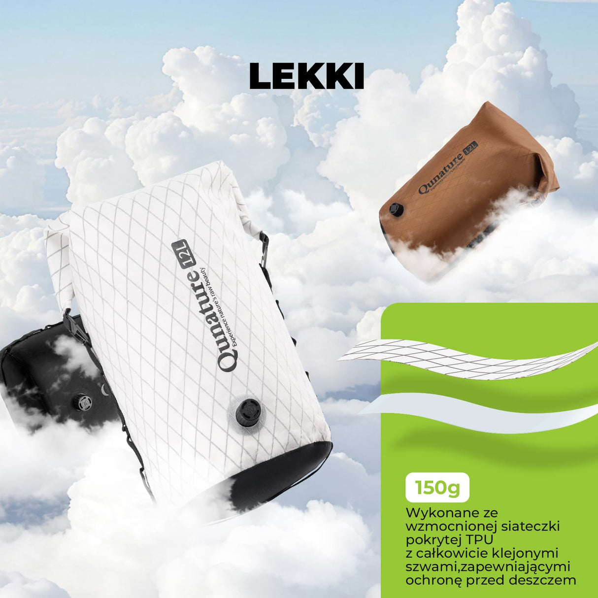 Qunature Bikepacking Wodoszczelna Torba na Kierownicę 6 L / 12 L