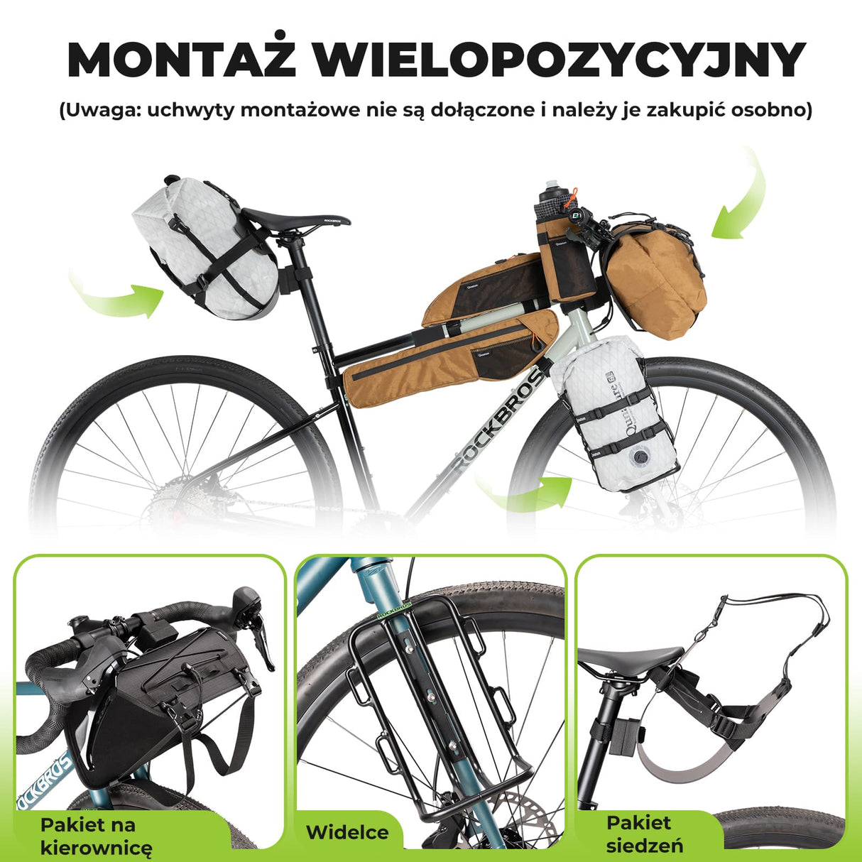 Qunature Bikepacking Wodoszczelna Torba na Kierownicę 6 L / 12 L