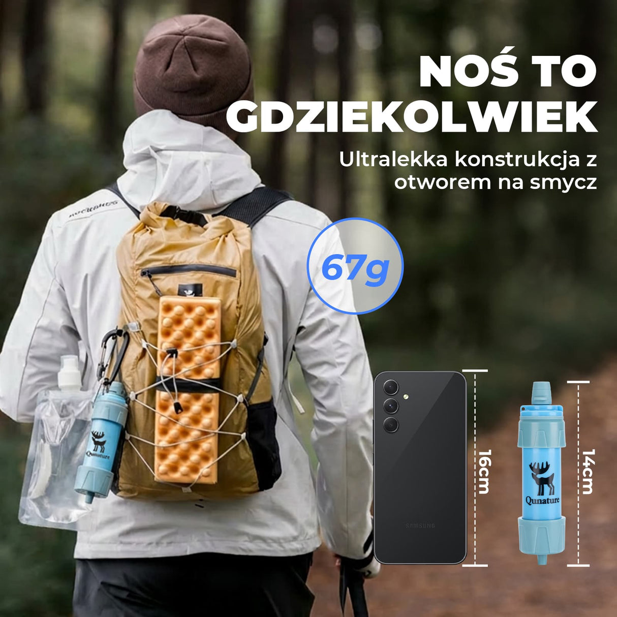 Qunature Turystyczny Filtr do Wody Słomka