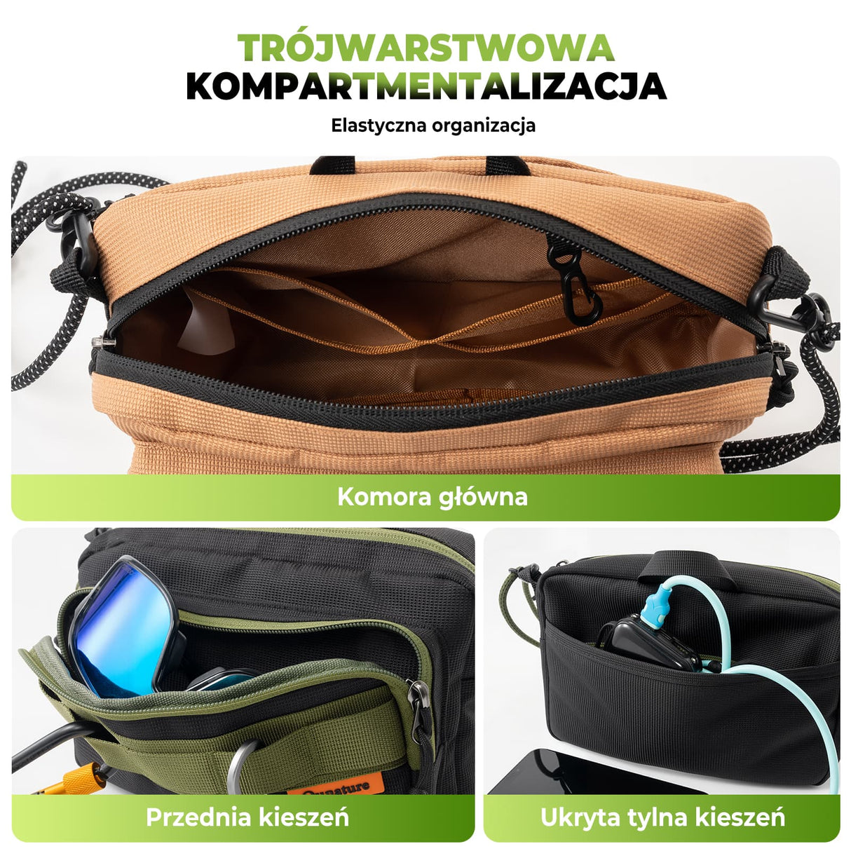 Qunature Qunature Wielofunkcyjna Torba Sportowa 2.5L - H78 Torba na ramię