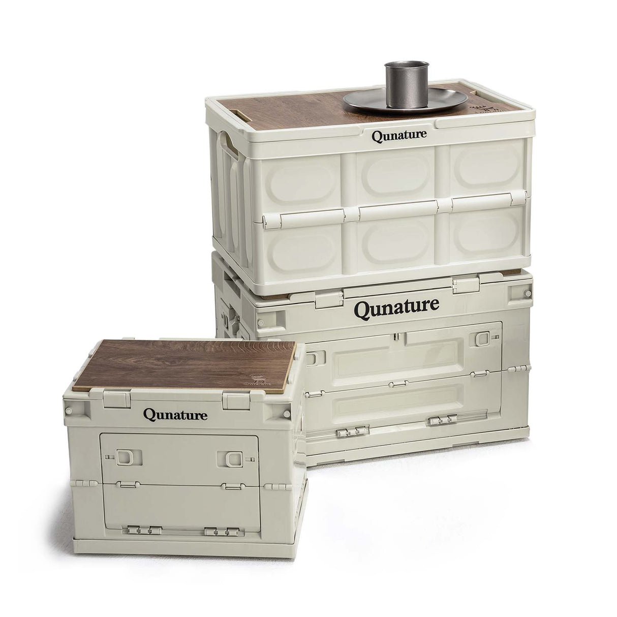 Qunature Qunature Skrzynia Kempingowa Ze Składaną Pokrywą Skrzynia kempingowa