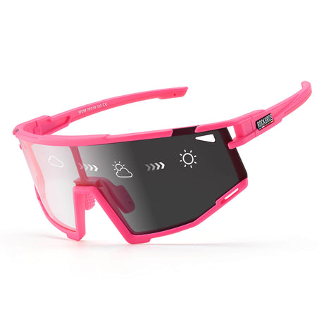 ROCKBROS ROAD TO SKY Okulary Rowerowe Fotochromowe Okulary Sportowe UV400 | ROCKBROS Okulary i gogleRóżowy
