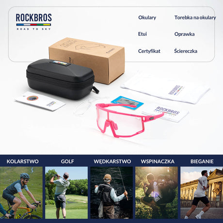 ROCKBROS ROAD TO SKY Okulary Rowerowe Fotochromowe Okulary Sportowe UV400 | ROCKBROS Okulary i gogle
