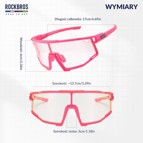 ROCKBROS ROAD TO SKY Okulary Rowerowe Fotochromowe Okulary Sportowe UV400 | ROCKBROS Okulary i gogle